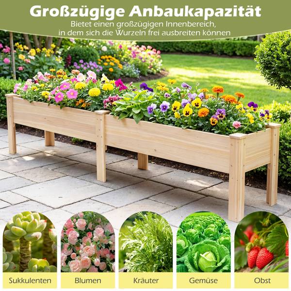 Hochbeet SF6852ZM Braun - Holzwerkstoff - 44 x 52 x 240 cm