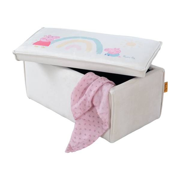 Kinderhocker mit Aufbewahrung Peppa Pig Beige - Samt - 57 x 28 x 31 cm