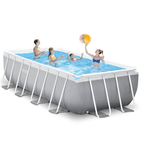 Aufstellpool 3202761 Grau - Metall - 244 x 107 x 488 cm