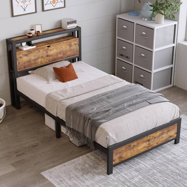 Einzelbett Ikkiel Schwarz - Metall - 100 x 95 x 220 cm
