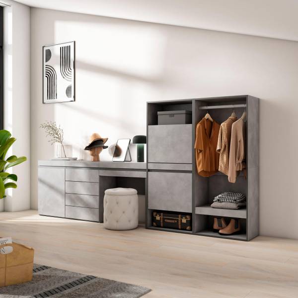 Schoenenkast Cozy Bedroom XIV betonnen look