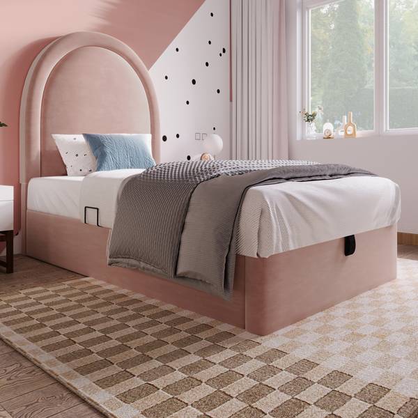 Polsterbett VELVZoom Ⅰ Pink - Tiefe: 196 cm