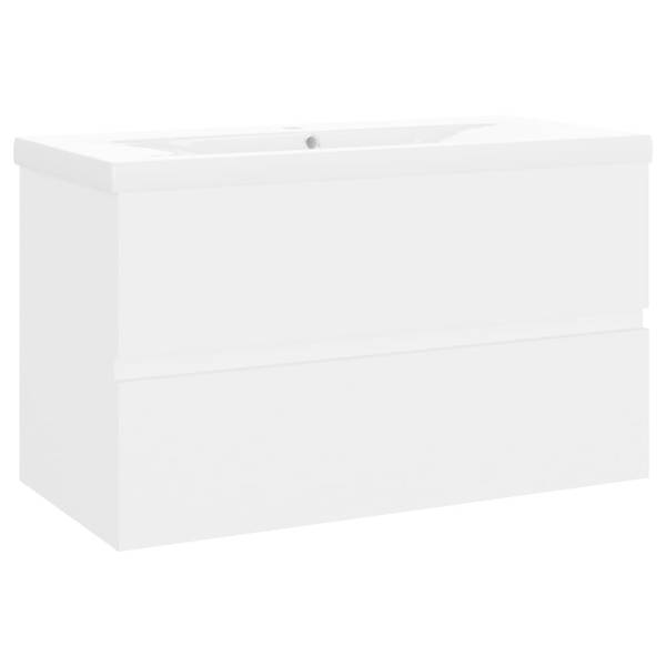 Badezimmerset 2er Set AW956 Weiß - Holzwerkstoff - 39 x 45 x 80 cm