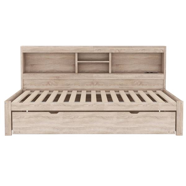 Ausziehbett GLOWWoody Ⅰ Eiche - Breite: 115 cm
