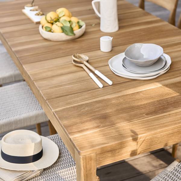 Gartentisch LIVIE Beige - Massivholz - 200 x 75 x 100 cm