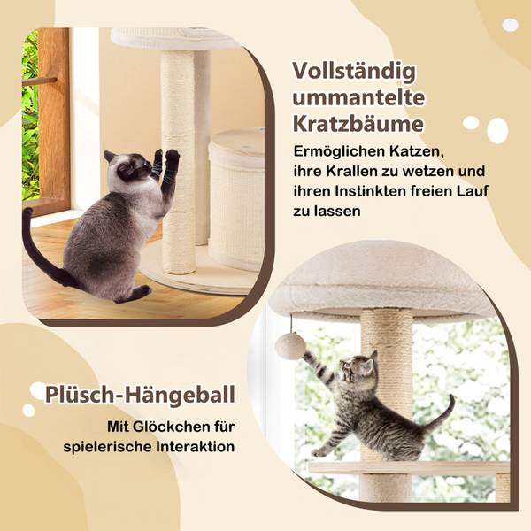 Kratzbaum BH32575ZMDE Braun - Holzwerkstoff - 58 x 152 x 58 cm