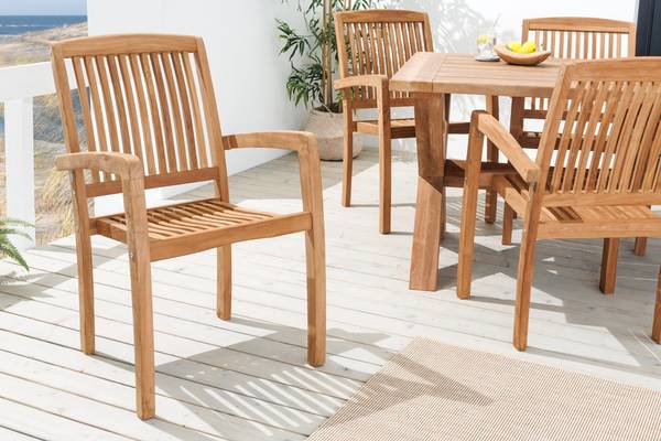 Gartenstuhl EMPIRE TEAK Braun - Teakholz - 57 x 90 x 65 cm