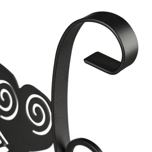 3 tlg. Blumenhaken Tiere Set Schwarz - Eisen - 30 x 30 x 6 cm