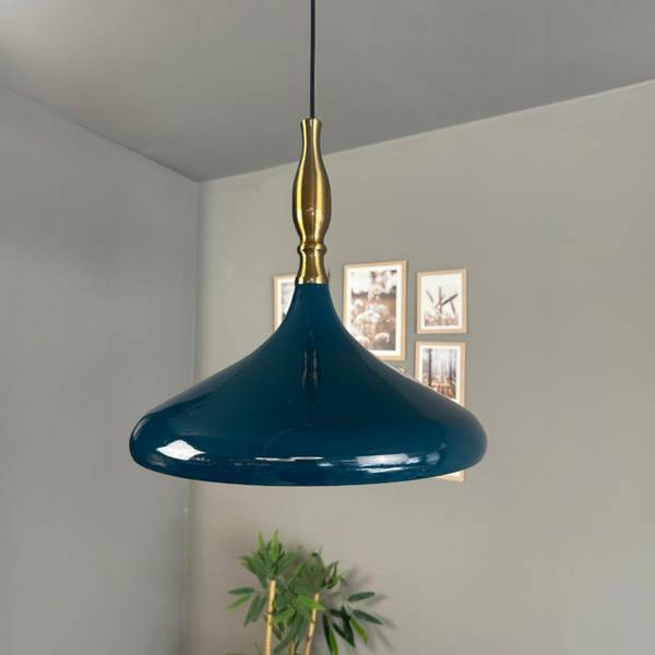 Pendelleuchte Simyora Blau - Metall - 35 x 28 x 35 cm