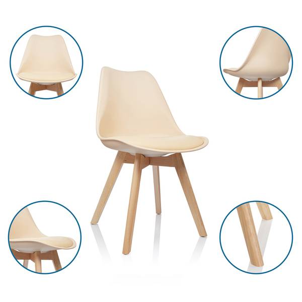 Schalenstuhl SCANDI 4 4er Set Beige