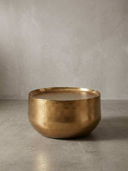 Couchtisch ANIENE mit Hammerschlag Gold