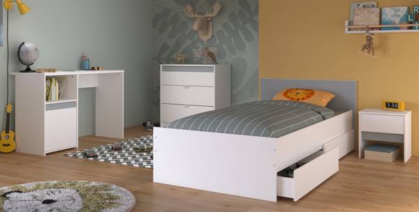Kinderzimmer Pirouette25 4-teilig Weiß - Holzwerkstoff - 110 x 80 x 203 cm