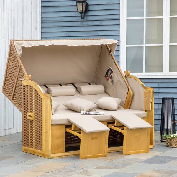 Strandkorb 867-107 Braun - Polyester - 79 x 160 x 150 cm