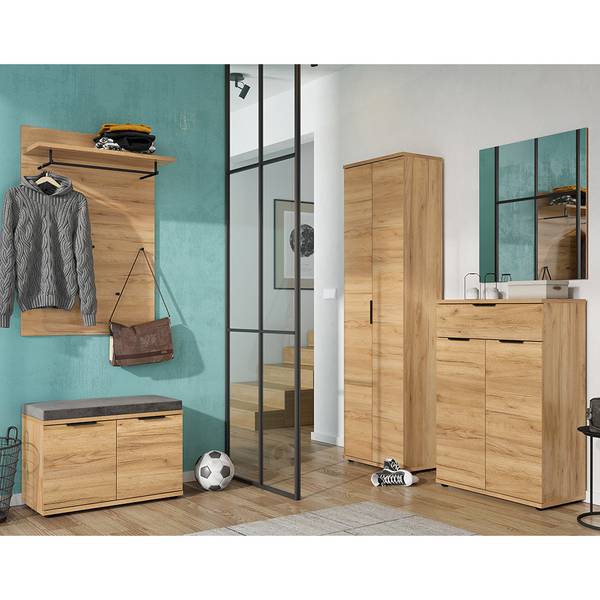 Garderobenschrank RABAT-01-1 Braun - Holzwerkstoff - 34 x 199 x 59 cm