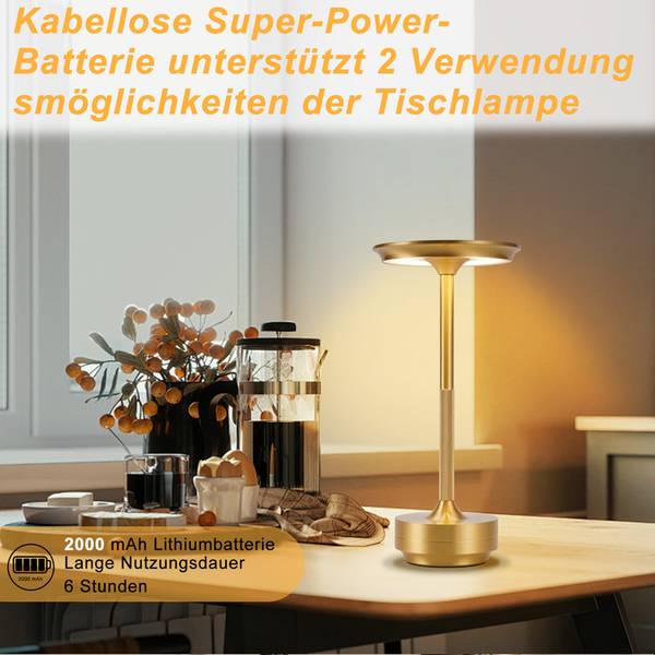 LED board Tischleuchte Linenkohl II Gold - Metall - 13 x 13 x 27 cm