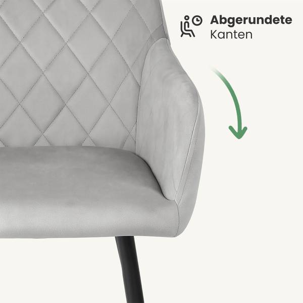 ESSZIMMERSTUHL VELTO 6er-Set Schwarz - Grau