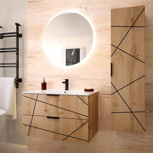 Hängesäule Teren Braun - Holzwerkstoff - 35 x 130 x 32 cm