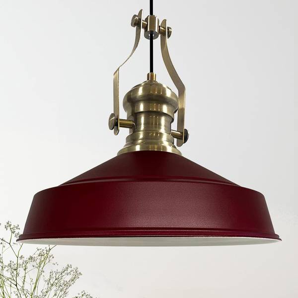 Suspension Neo-Asletl Rétro Luminaire Rouge - Métal - 40 x 31 x 40 cm