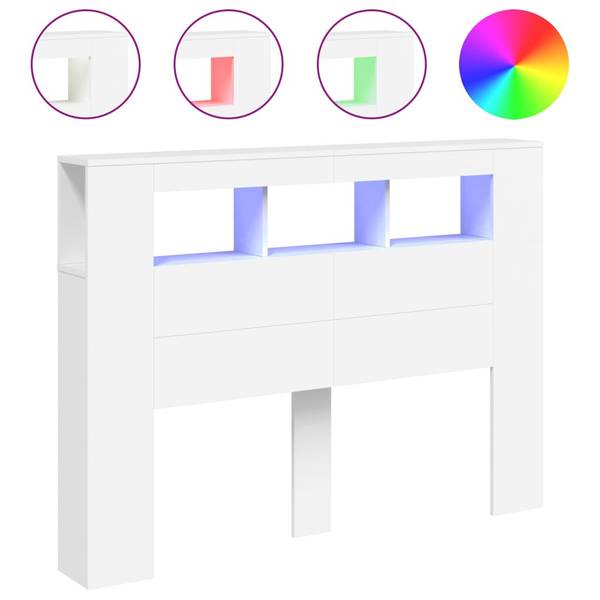 LED Kopfteil 3033086 Weiß - Breite: 140 cm