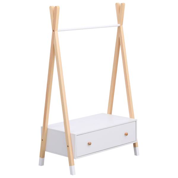 Kleiderschrank LOU Weiß - Naturfaser - 40 x 130 x 80 cm