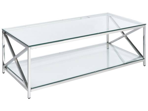 Salontafel AUDET zilver - glas - 120 x 40 x 60 cm