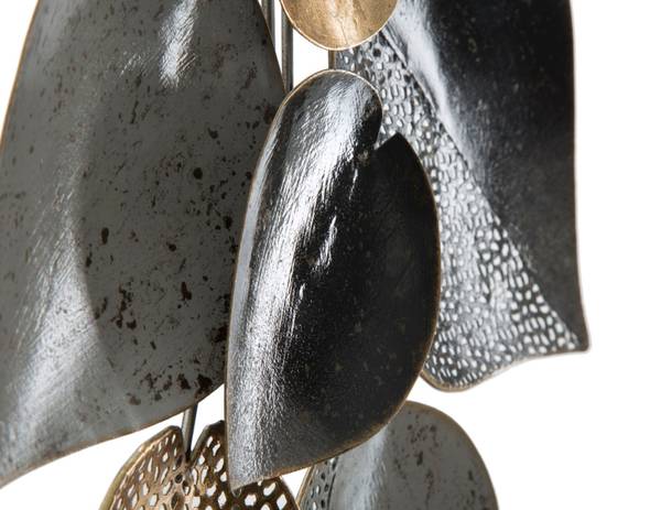 Wanddekoration Half Leaf B Metall - 6 x 40 x 63 cm