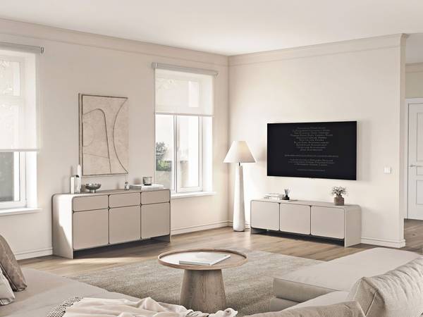 TV-Lowboard Lummo Grau - Melamin - 156 x 51 x 39 cm