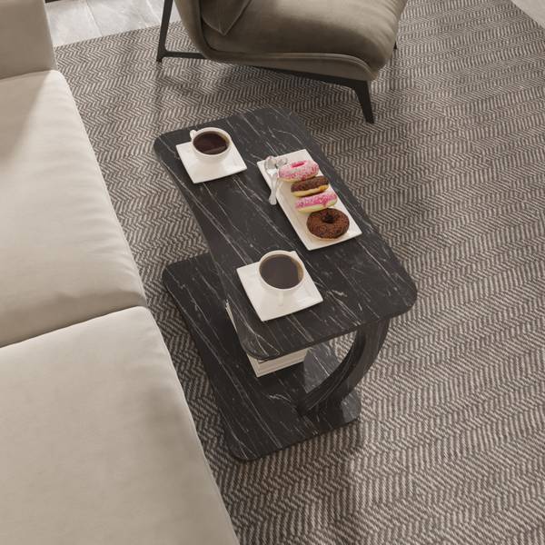Table d’appoint Stattela Imitation marbre noir