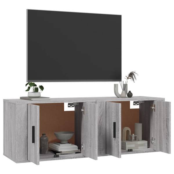 TV-Wandschrank 3029990-1 (2er Set) Hellgrau - Breite: 57 cm