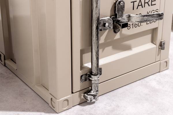 Nachttisch GLOBETROTTER mit Stauraum Beige - Grau