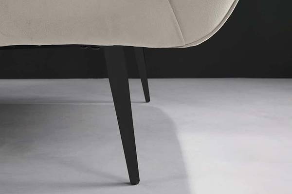 Sofa NOBLESSE Beige - Schwarz - Polyester - Samt - 165 x 80 x 90 cm