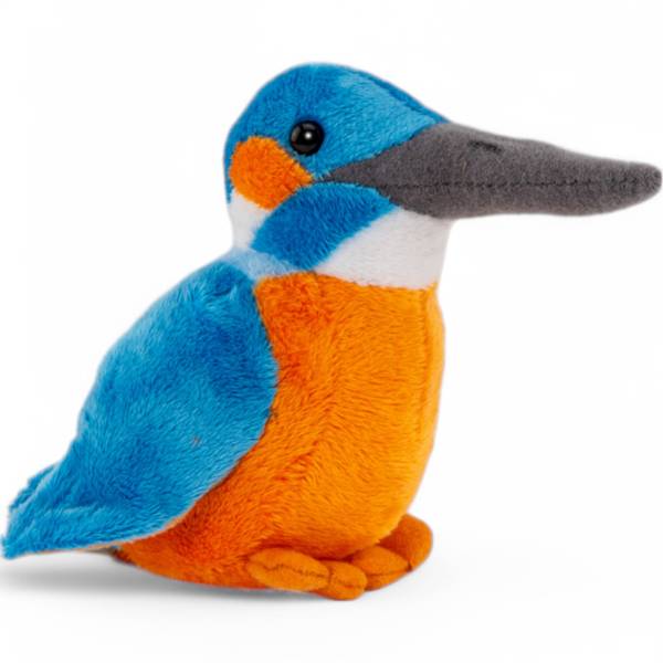 Kuscheltier Eisvogel Orange - Kunstfell - 7 x 13 x 15 cm