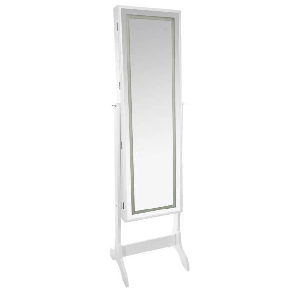 LED-Schmuckschrank BETTANY Weiß - Holzwerkstoff - 37 x 148 x 47 cm