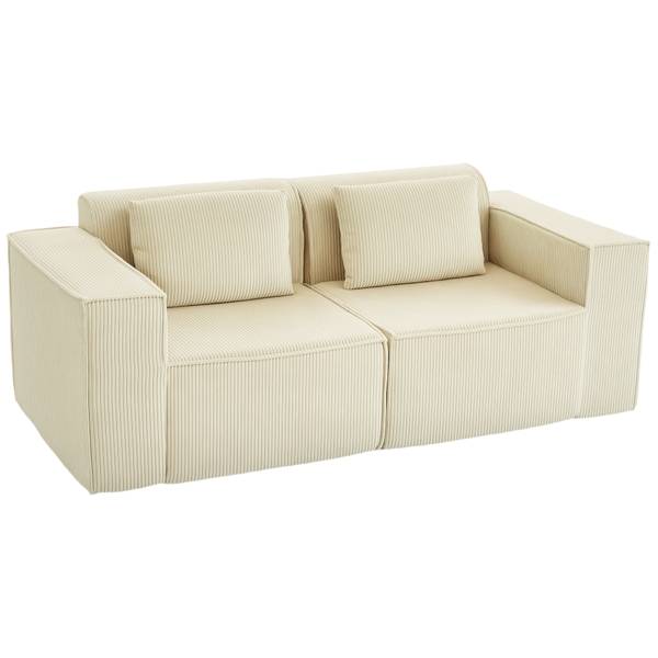 3 Sitzer Sofa 83B-509V00BG Beige - Cord - 90 x 76 x 202 cm