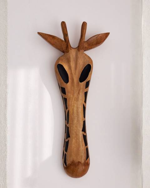 Wanddecoratie EKPOMA zwart - bruin - massief hout - 17 x 68 x 6 cm