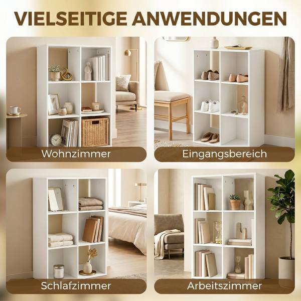 Bücherregal 833-423V90WT Weiß - Holzwerkstoff - 30 x 92 x 62 cm