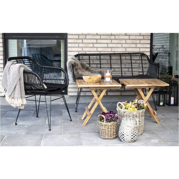 Gartentisch Bilbao Braun - Massivholz - 50 x 50 x 50 cm