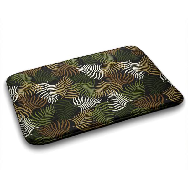 Badteppich Pflanzenmuster Grün - Textil - 90 x 60 x 90 cm