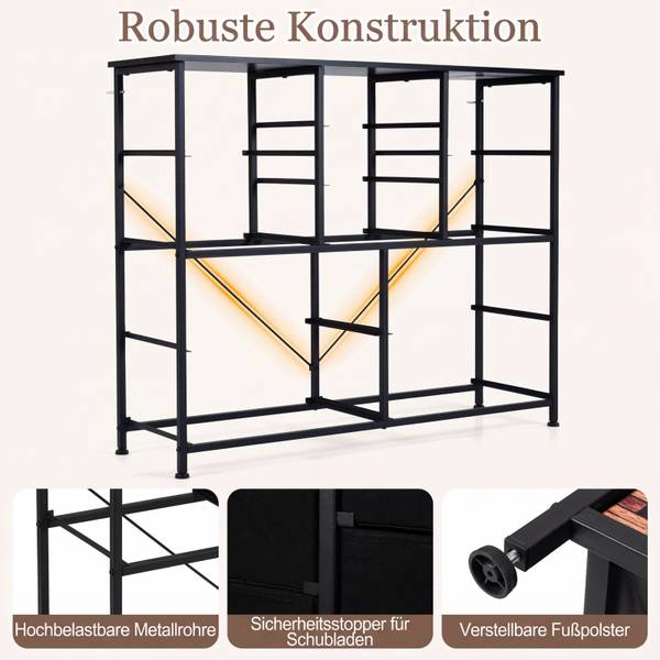 Kommode VL32518OR Braun - Metall - 30 x 82 x 100 cm