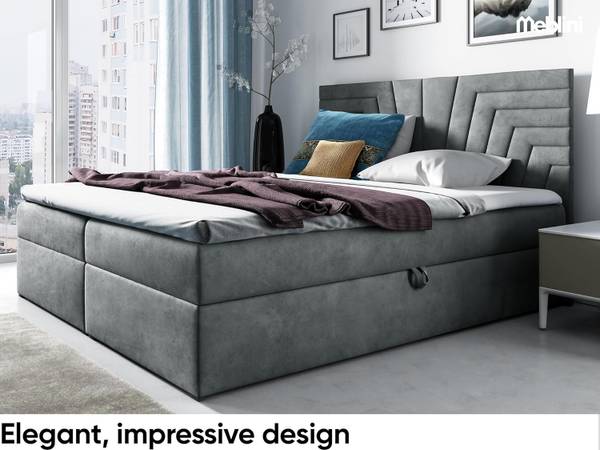 Boxspringbett BACALAR H3 Dunkelgrau