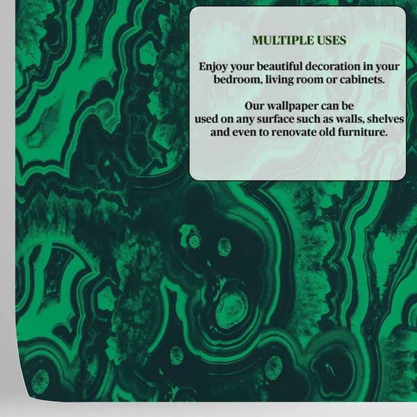 Behang Malachiet groen - papier - 200 x 250 x 1 cm