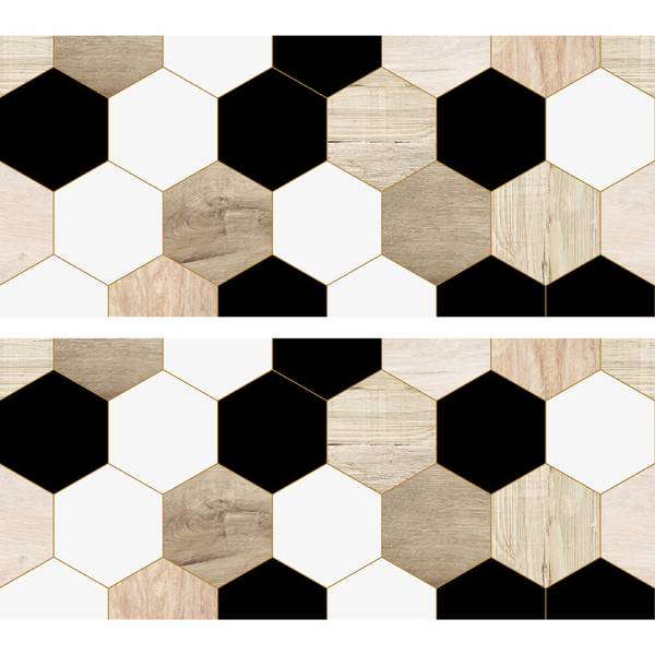 2 Wandpaneel Badezimmer-MIX HEXA Beige - Polyester PVC - 70 x 30 x 70 cm