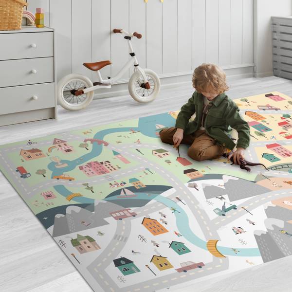 KINDERTEPPICH Stadt 180 x 120 cm