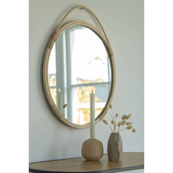 Gerahmter Spiegel Malo Braun - Rattan - 50 x 50 x 2 cm