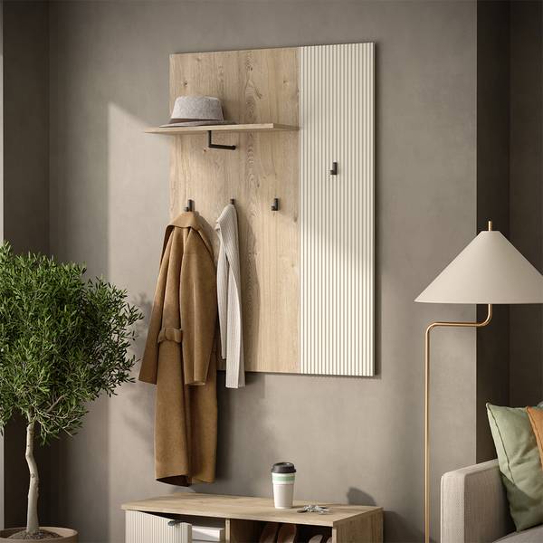Wandkapstok Puerto 62740 beige - bruin - plaatmateriaal op houtbasis - 86 x 120 x 22 cm