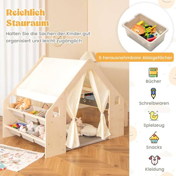 Kinderspielhaus FB32390NQDE Braun - Holzwerkstoff - 113 x 98 x 145 cm