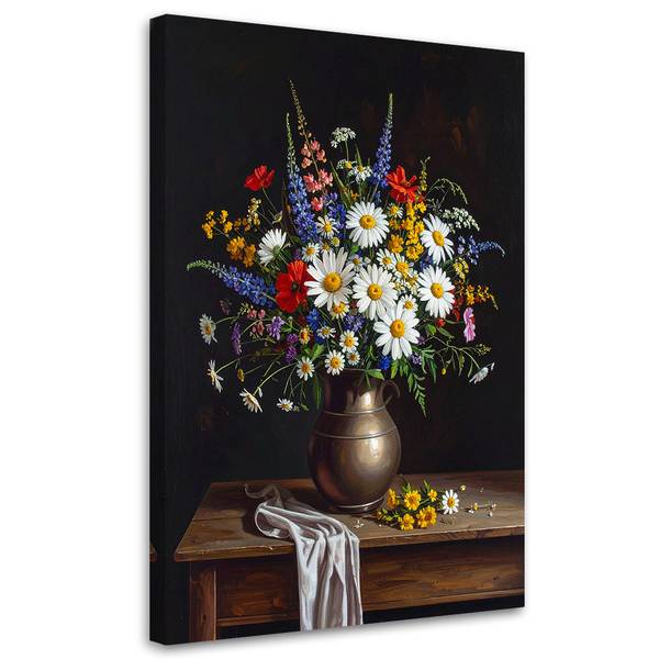 Canvas schilderij Wilde bloemen 80 x 120 cm
