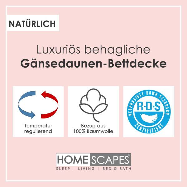 4-Jahreszeiten-Daunendecke Premium extra Weiß - Baumwollstoff - 135 x 10 x 200 cm