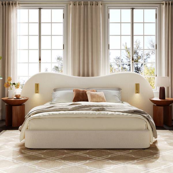 Polsterbett LucyLade Ⅱ Weiß - Holzwerkstoff - 267 x 99 x 215 cm