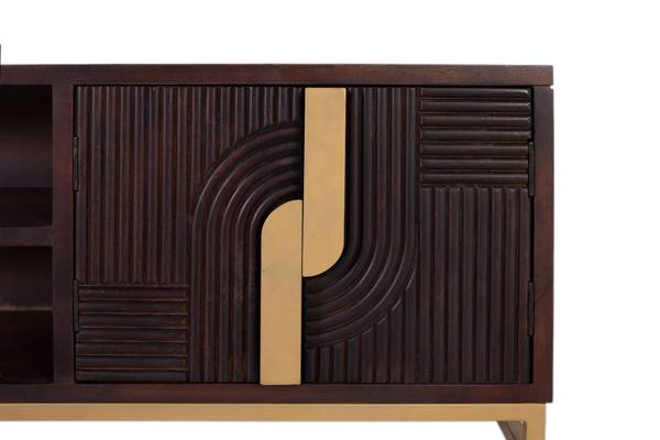 TV-Schrank 2229 Braun - Massivholz - 45 x 57 x 180 cm